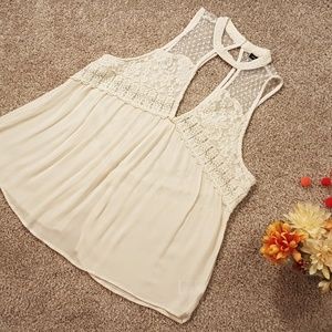 AE lace high neck blouse